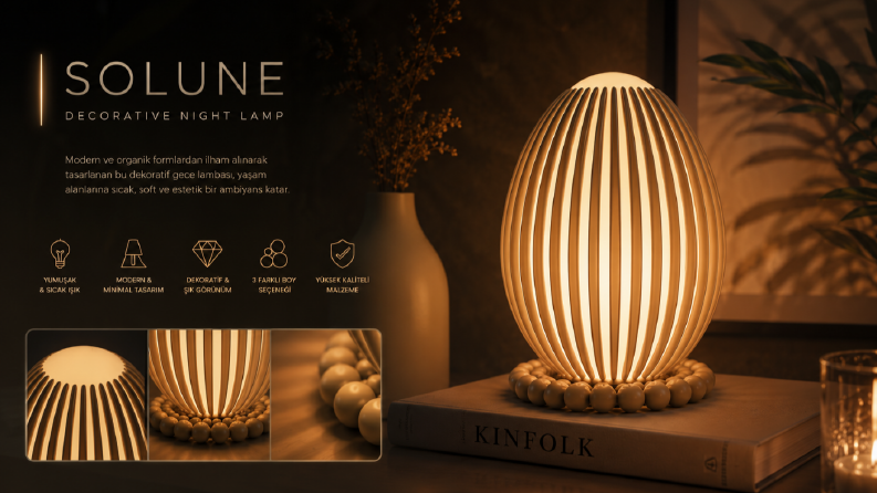 Organik Form Gece Lambası Tasarımı - Solune