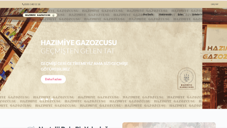 Hazımiye Gazozcusu Resmi Kurumsal Web Sitesi
