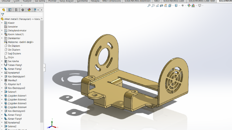 Sac Levha Tasarımı (Solidworks)