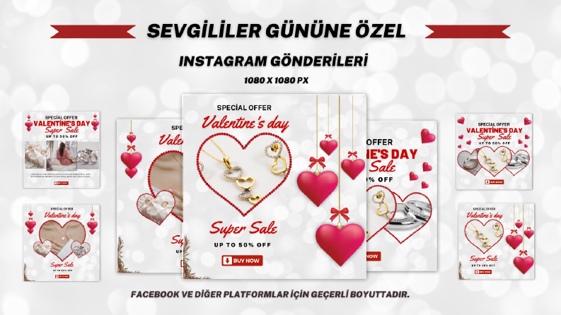 Sevgililer gününe özel instagram post tasarımı