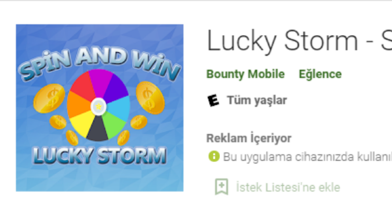 Lucky Storm - Spin and Win -Çevir Kazan Uygulaması