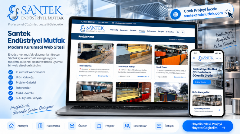Santek Endüstriyel Mutfak | Özel WordPress Web Tasarımı