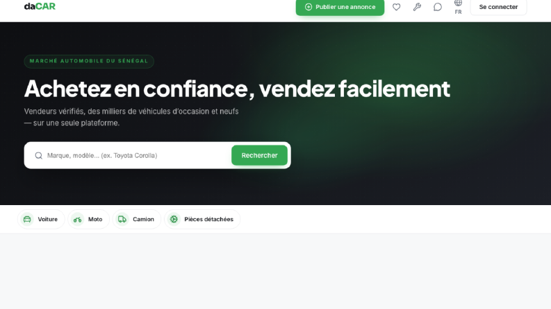 daCAR — Senegal Araç Pazaryeri (iOS & Android)