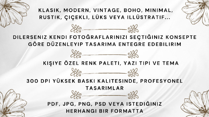 Her tarza özel davetiyeler tasarlıyorum