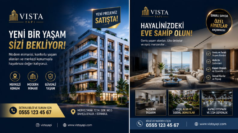 Modern Emlak ve Konut Projesi Tasarımları