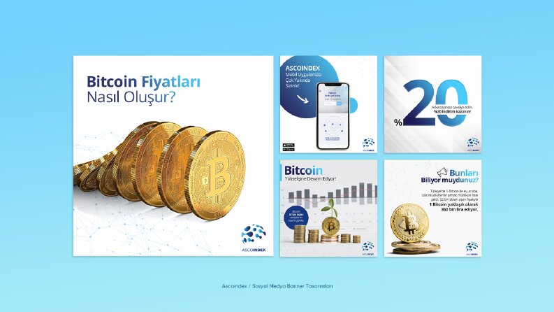 Bitcoin ve Borsa Sektörü Sosyal Medya Banner Tasarımları