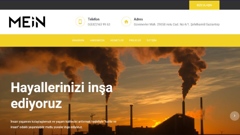 İnşaat Firması Kurumsal Web Sitesi