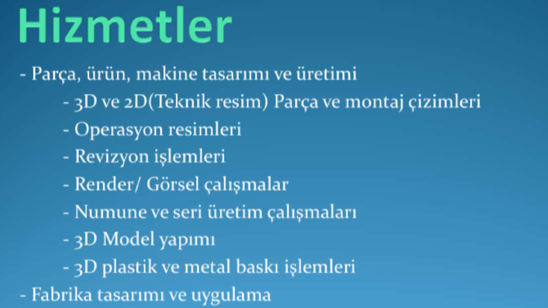 3D Tasarım ve dökümantasyon