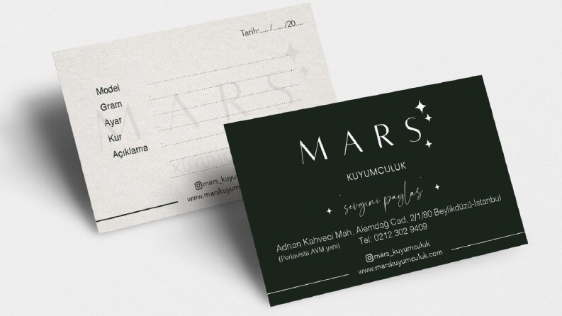 Mars Kuyumculuk Kartvizit Tasarımı