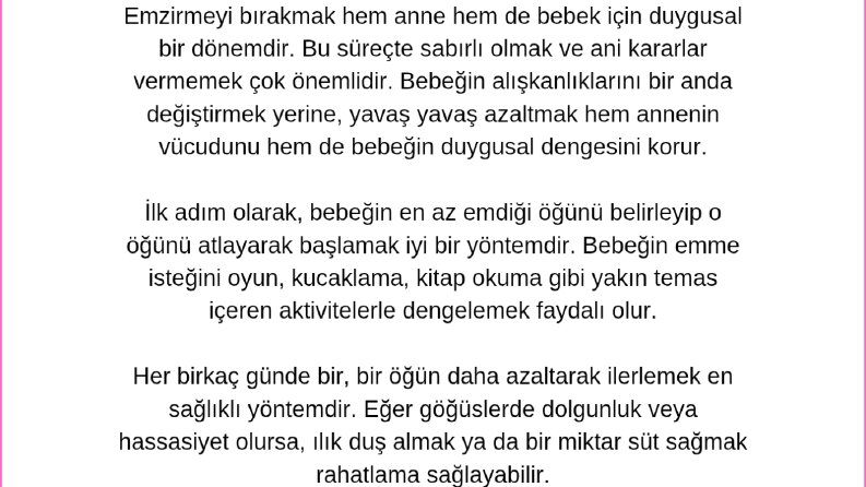 Emzirme bırakma