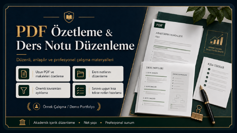 PDF Özetleme ve Ders Notu Düzenleme Örneği