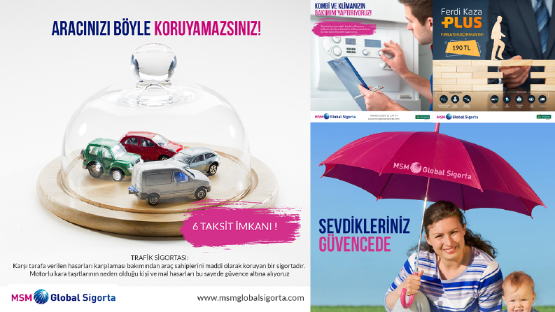MSM Global Sigorta sosyal medya tasarımları