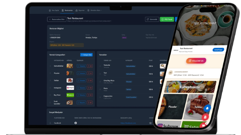 SaaS tabanlı QR Menü ve Adisyon Yazılımı