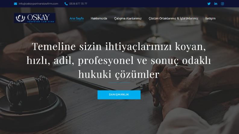 Oskay Partners Law Firm - Avukat Sitesi Tasarımı