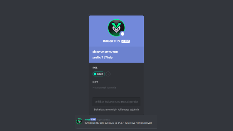 BiBot - Discord tarafından onaylanmış bot. 