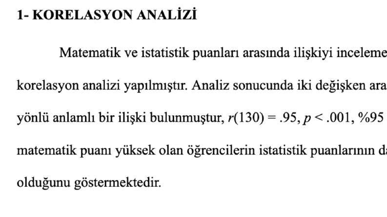 SPSS ve JAMOVI Analizleri için APA-7 Raporlama