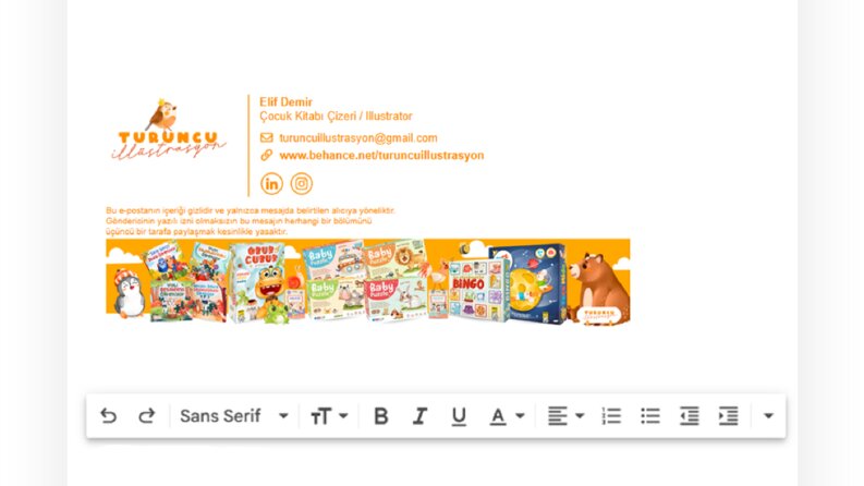 Turuncu Illustrasyon Mail İmza Tasarımı (HTML)