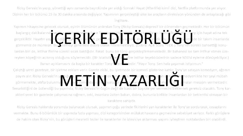 İÇERİK EDİTÖRLÜĞÜ