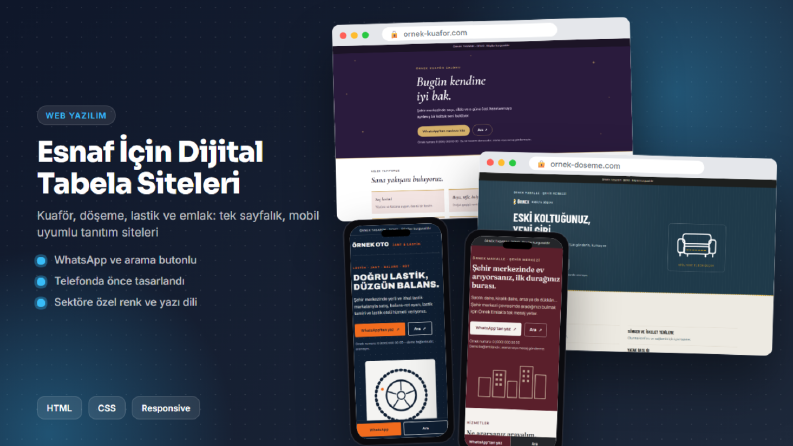 Esnaf İçin Dijital Tabela Web Siteleri