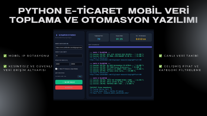 Python & IP Rotasyonlu E-Ticaret Veri Toplama Yazılımı