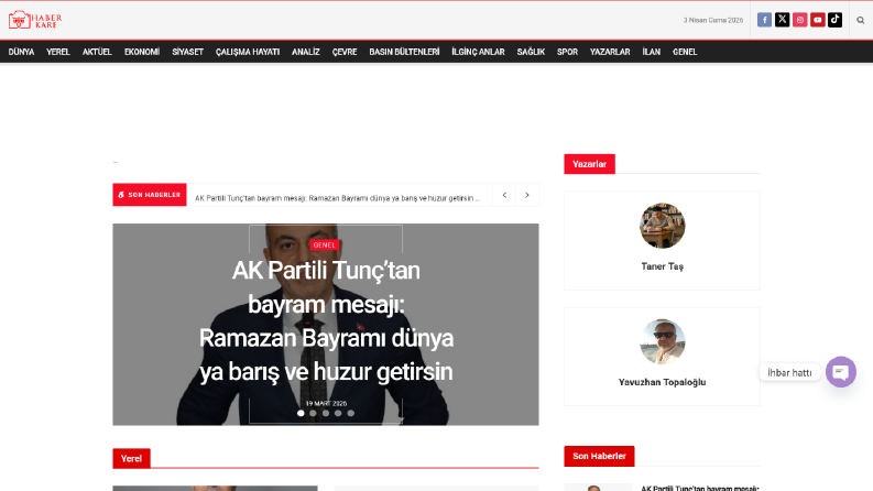 Anahtar Teslim Haber Sitesi