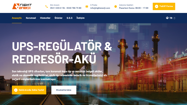 Right Enerji Kurumsal Web Yazılımı