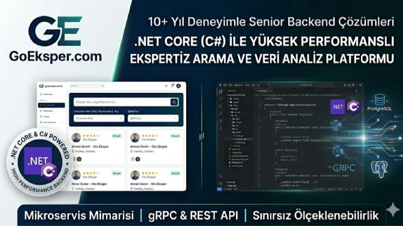 NET Core ve C# ile Ölçeklenebilir Ekspertiz Arama Platformu 