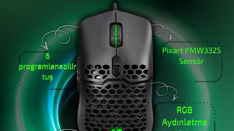 Gamebooster Oyuncu Mouse | Hız, Konfor ve Stil Bir Arada