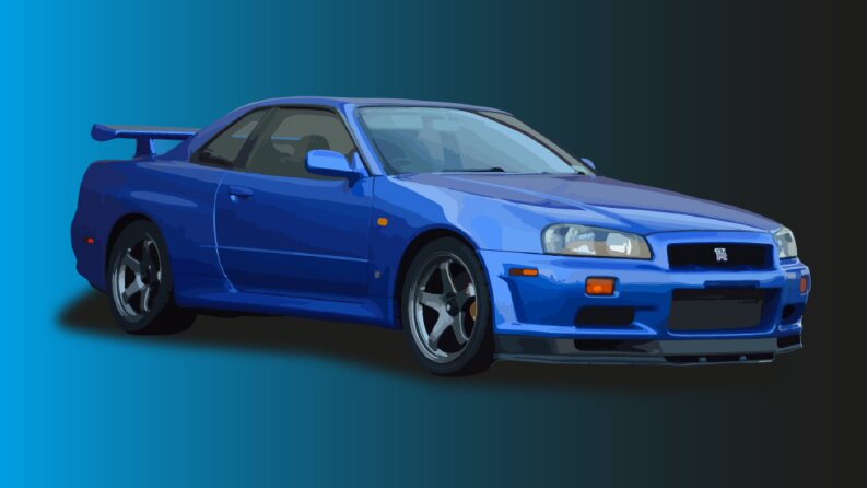 Nissan R34 Skyline GT-R İllüstrasyon