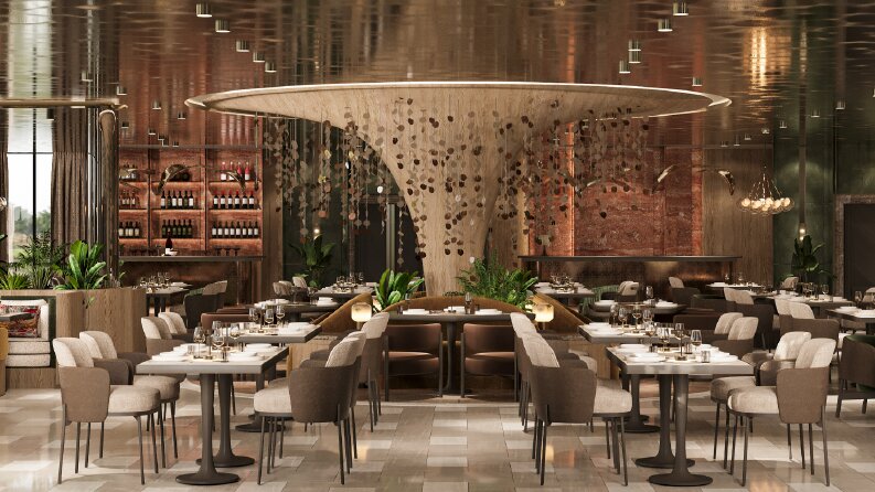 İç Mekân 3D Render (Restoran İç Mekân Tasarımları)