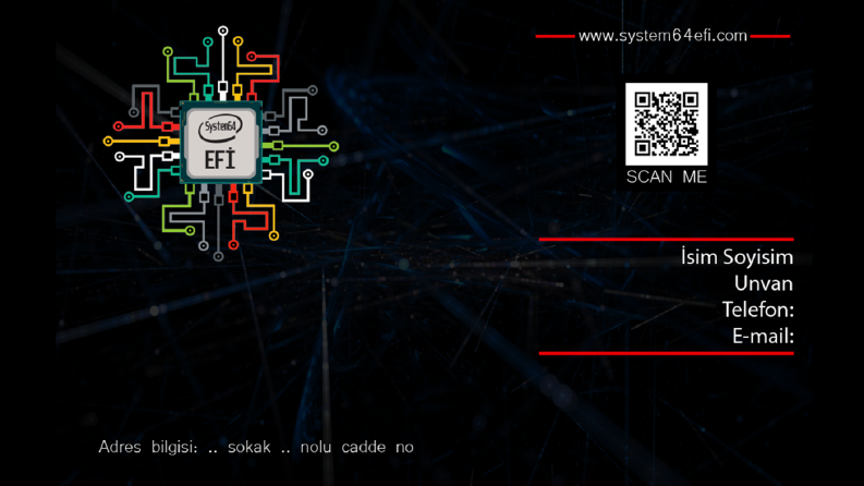 System64 Efi markası için kartvizit tasarımı