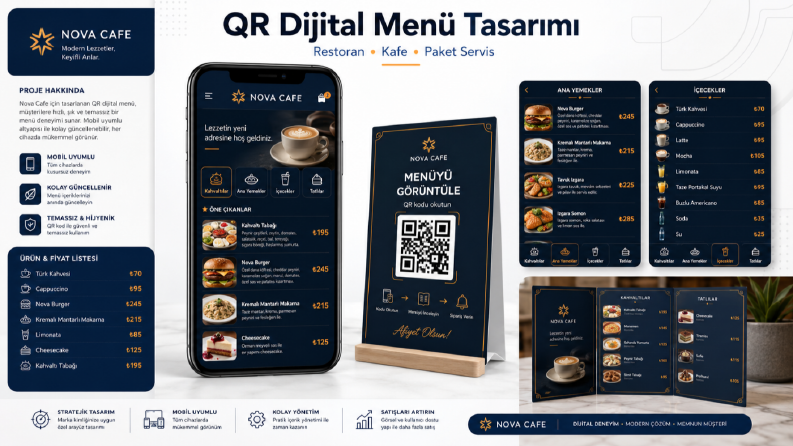 QR Dijital Menü Tasarım Çalışması