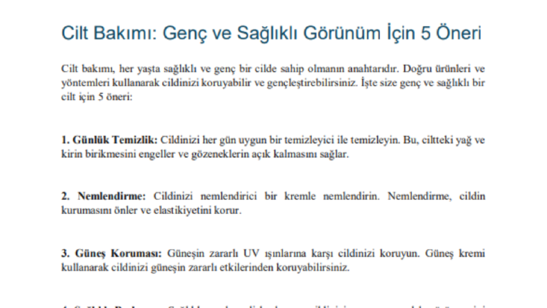 Cilt bakım ürünleri satan bir marka için yazdığım içerik