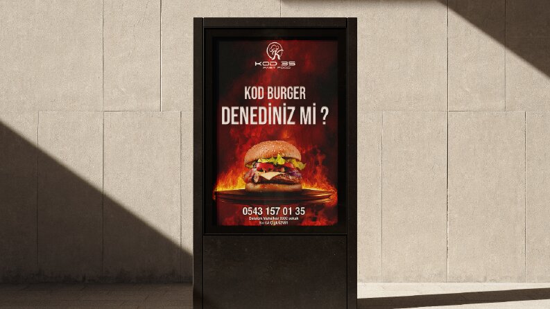 Kod 35 Fast food broşür ve afiş tasarımı