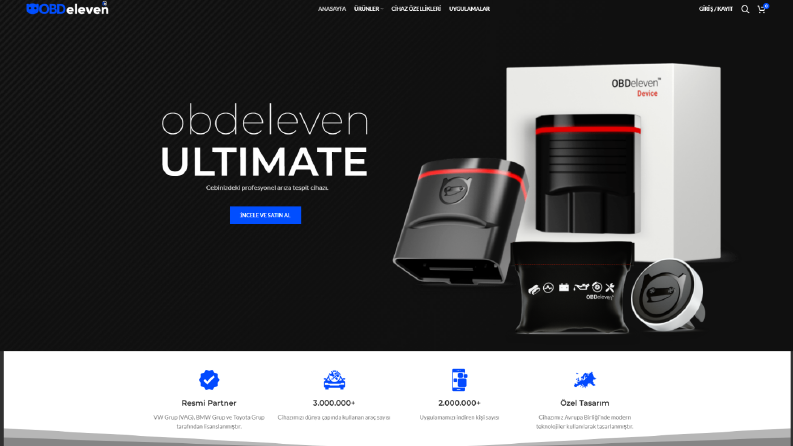 OBDeleven | E-Ticaret Sitesi Tasarımı