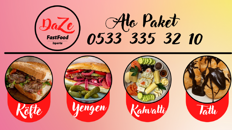 Bir fast food vitrin camı çalışması