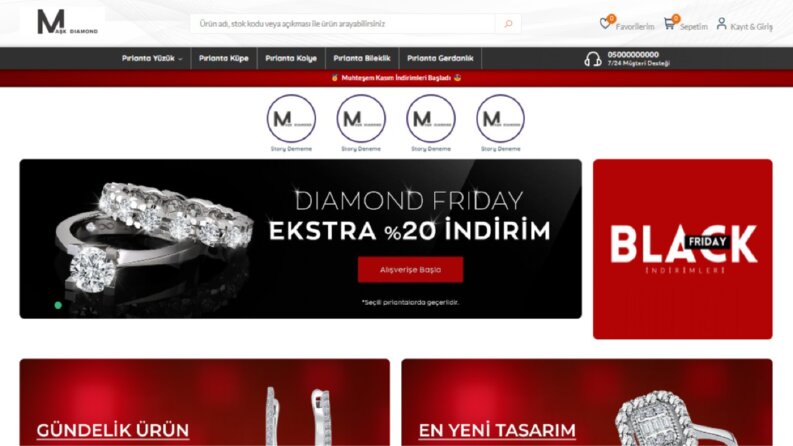 Pırlanta / Aksesuar /  E-ticaret sitesi
