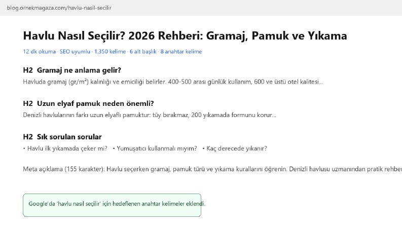 Ev Tekstili Blogu - SEO Uyumlu Rehber Yazısı
