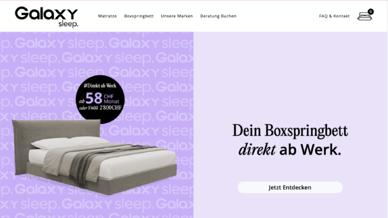 Galaxy Sleep Shopify Web Design