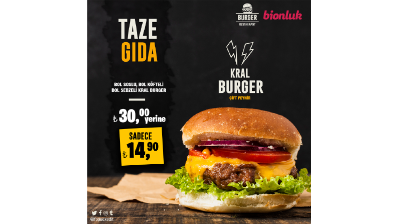 Kral Burger adında yaptığım broşür çalışması