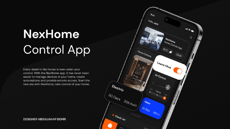 NexHome Ev kontrol uygulaması arayüz çalışması
