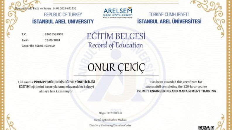 Arel Üniversitesi Yapay Zeka Mühendisliği