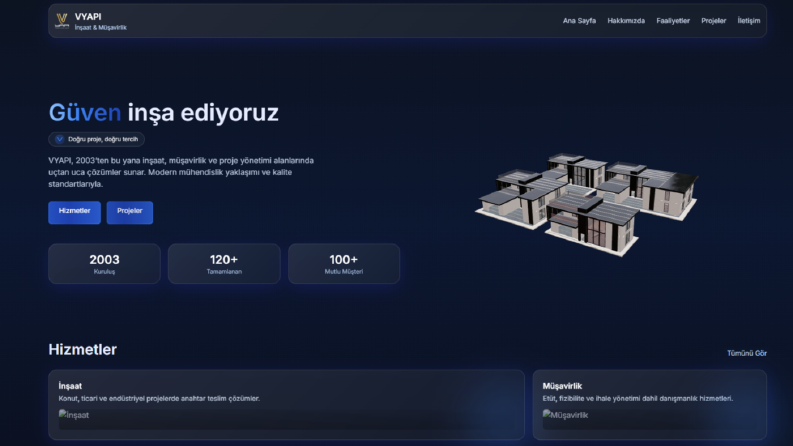 VYAPI — Next.js 14 Kurumsal Web Sitesi