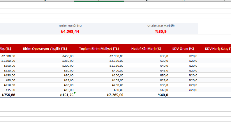 Excel Veri Düzenleme, Raporlama ve Tablo Temizleme