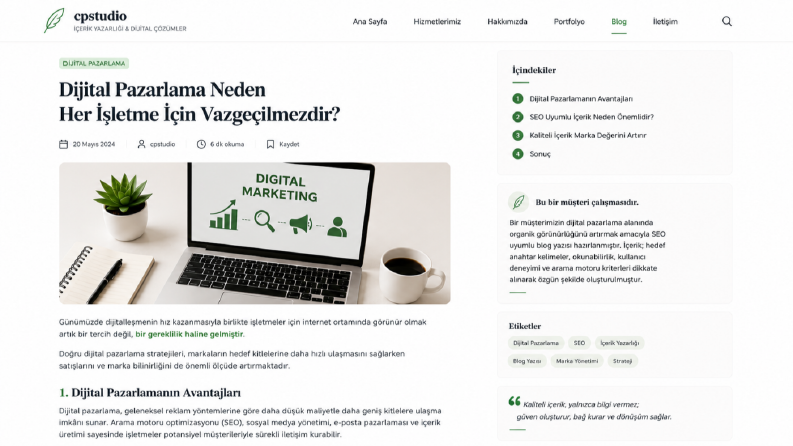 SEO Uyumlu Blog Yazısı – Dijital Pazarlama 