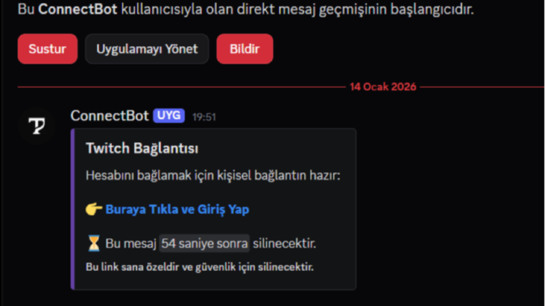 Discord - Twitch bağlantı botu