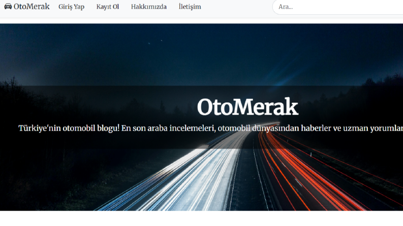Otomerak .NET Core ve SQL Otomotiv İnceleme Web Sitesi !