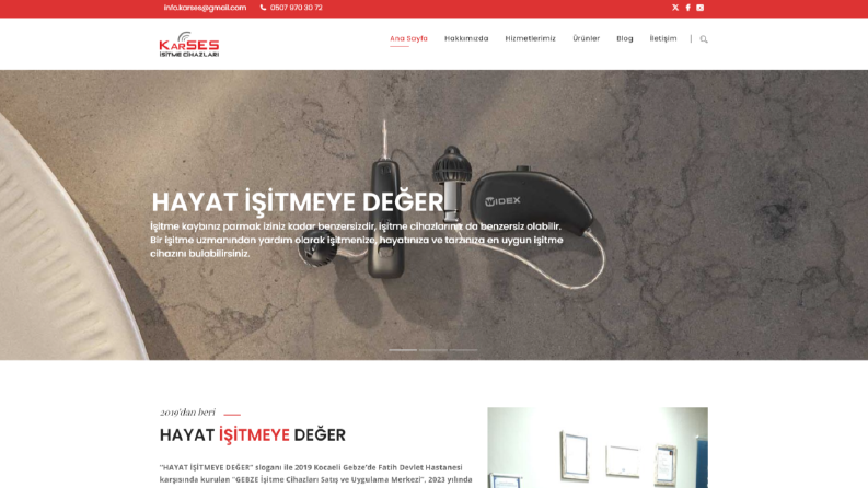 Karses İşitme cihazları için site çalışması.