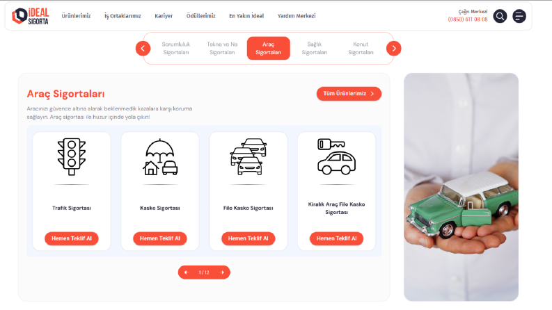 İdeal Sigorta - Kurumsal Web Yazılım Projesi