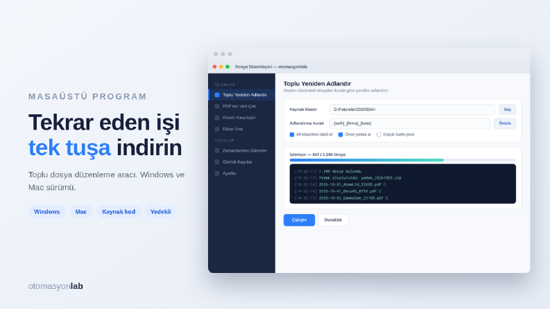 Masaüstü Otomasyon Aracı — Örnek Çalışma